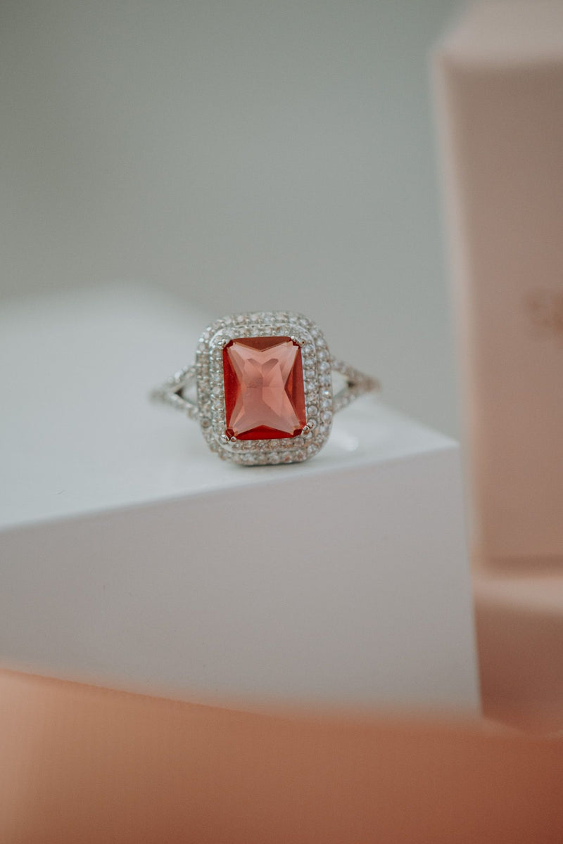 Janine Ruby Sterling Silver Ring