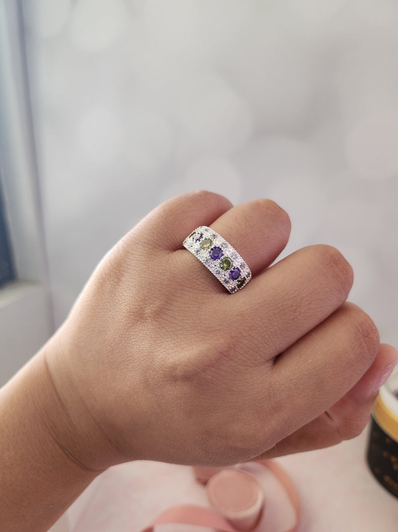 Aimee Multicolor Gemstones Sterling Silver Ring