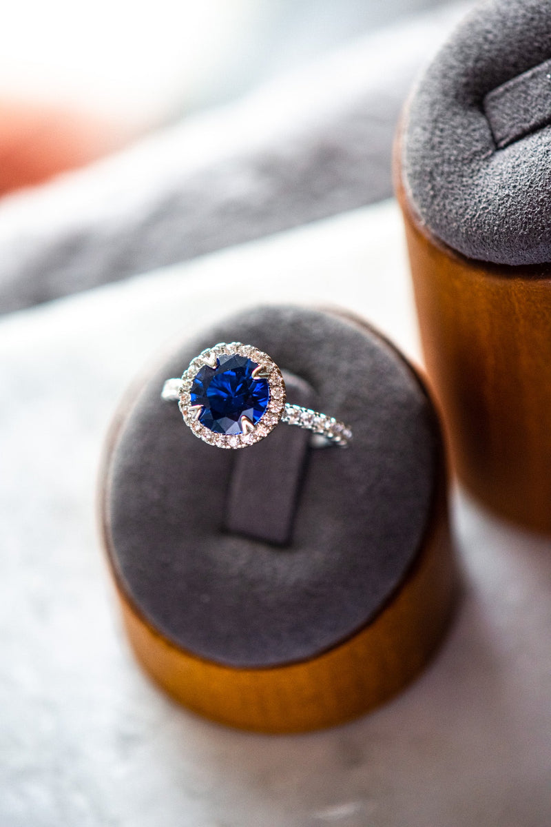 Veda Round Cut Purple Spinel Zircon Sterling Silver Ring