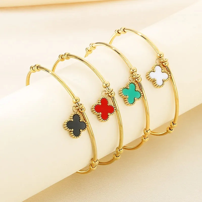 Dylan Four Leaf Clover Bangle Bracelet