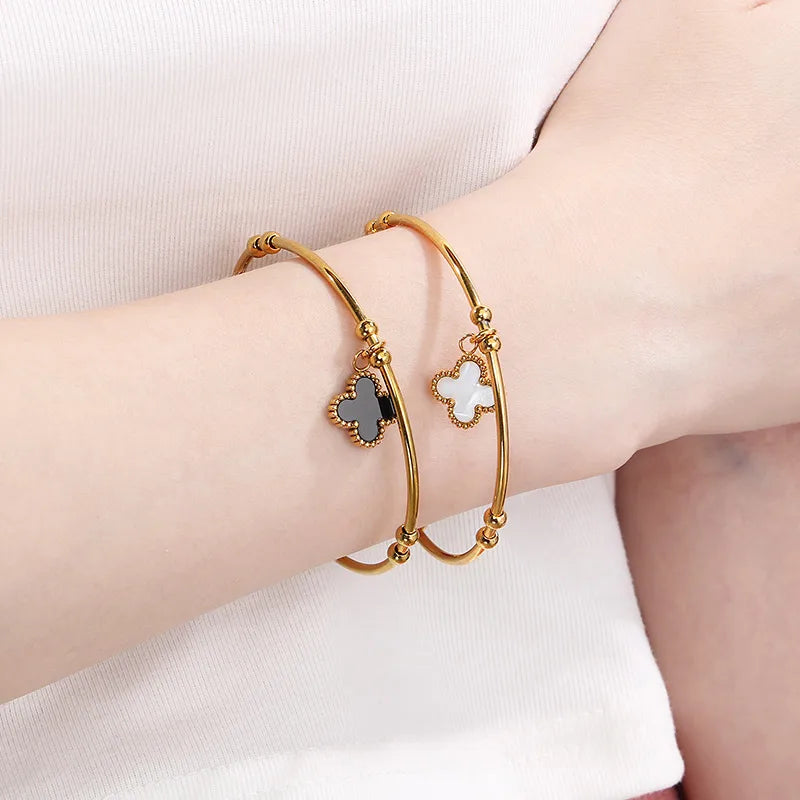 Dylan Four Leaf Clover Bangle Bracelet