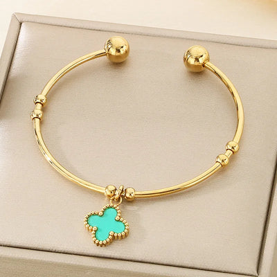 Dylan Four Leaf Clover Bangle Bracelet