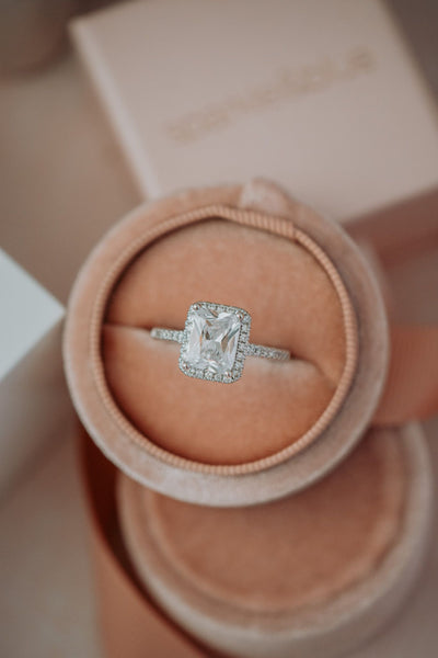 Zheynel Emerald Cut Sterling Silver Ring