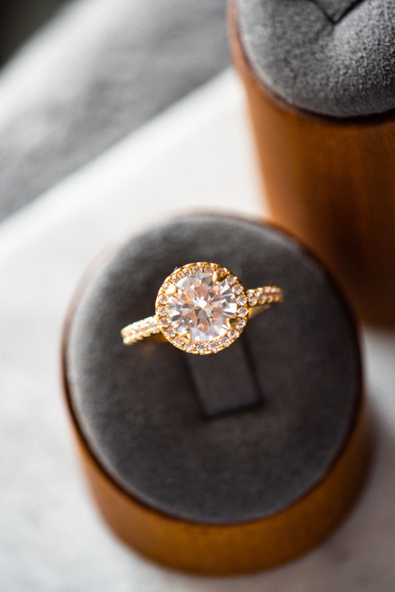 Veda Round Cut Purple Spinel Zircon Sterling Silver Ring