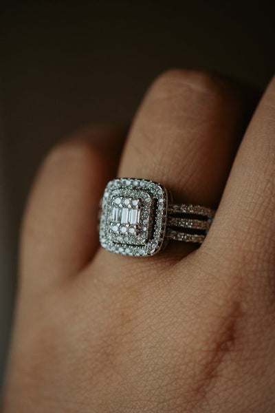 Pax Emerald Cut Silver Ring