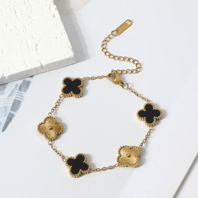 Lucky Clover Charm Bracelet (Double-Sided)