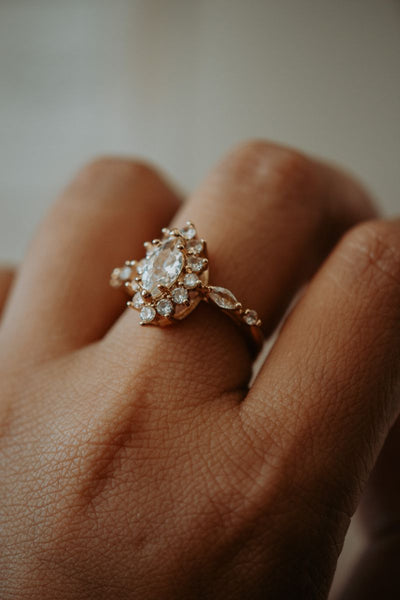 Ethel Marquise Cut Rose Gold Ring