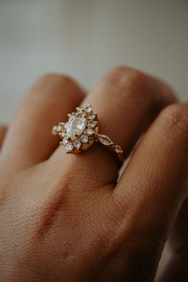 Ethel Marquise Cut Rose Gold Ring