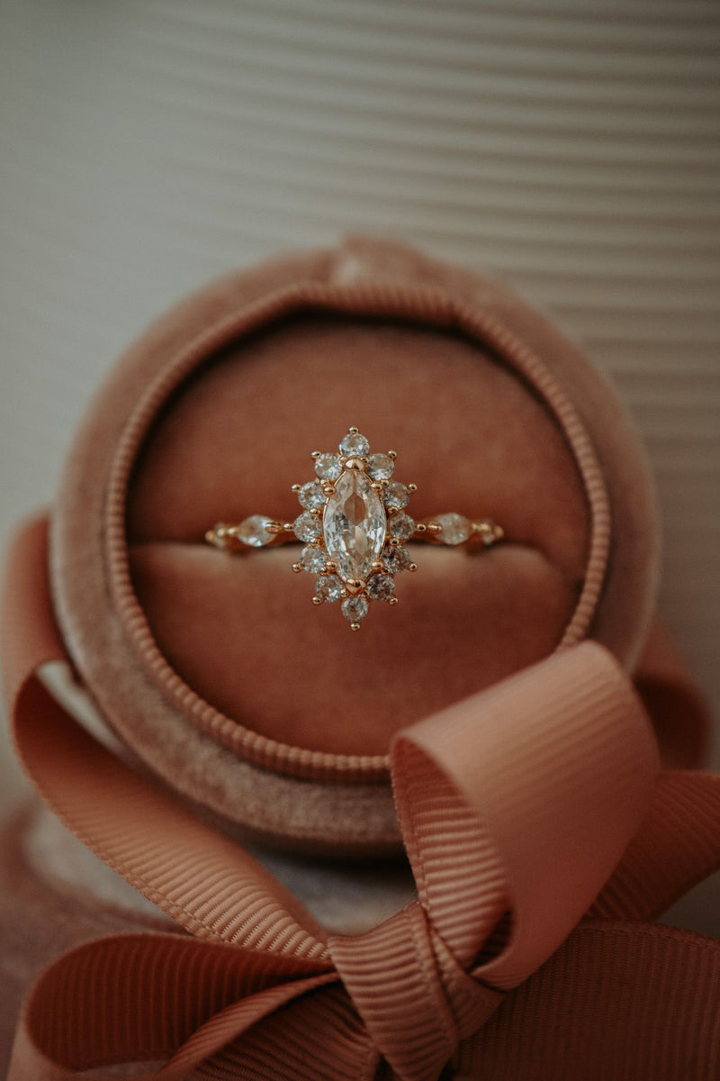 Ethel Marquise Cut Rose Gold Ring