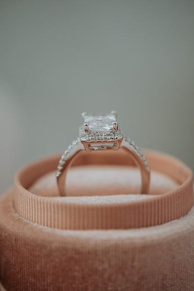Zheynel Emerald Cut Sterling Silver Ring