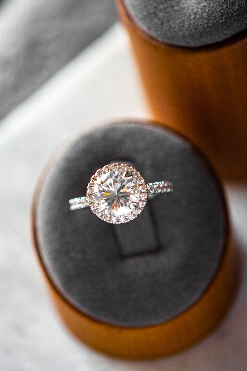 Veda Round Cut Purple Spinel Zircon Sterling Silver Ring