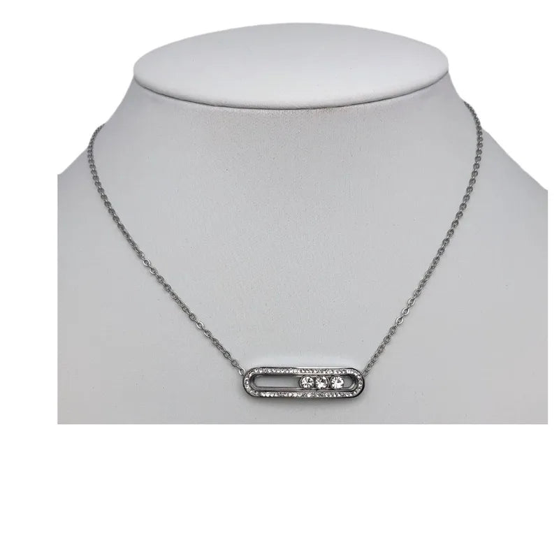 Alexa Crystal Bar Pendant Necklace