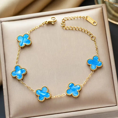 Danielle Four-Leaf Glazed Clover Bracelet