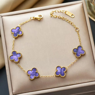 Danielle Four-Leaf Glazed Clover Bracelet