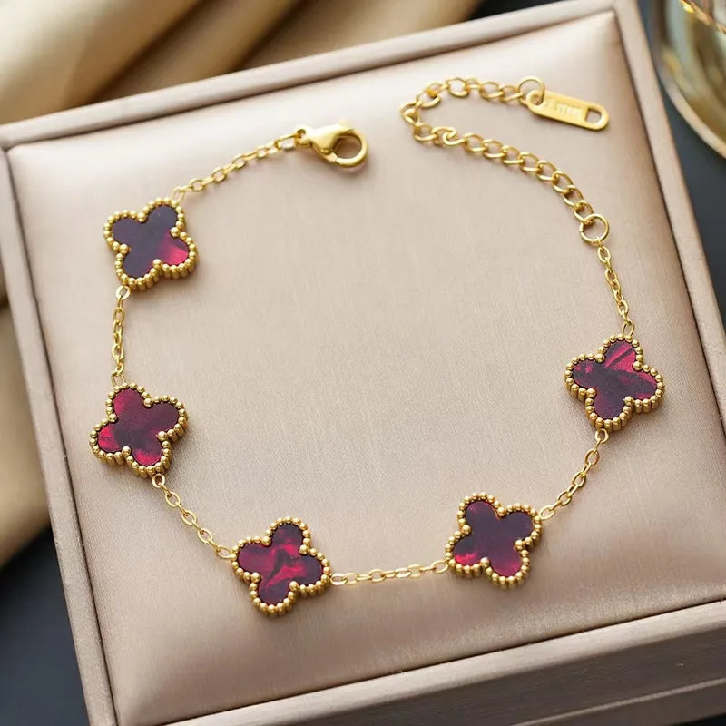 Danielle Four-Leaf Glazed Clover Bracelet