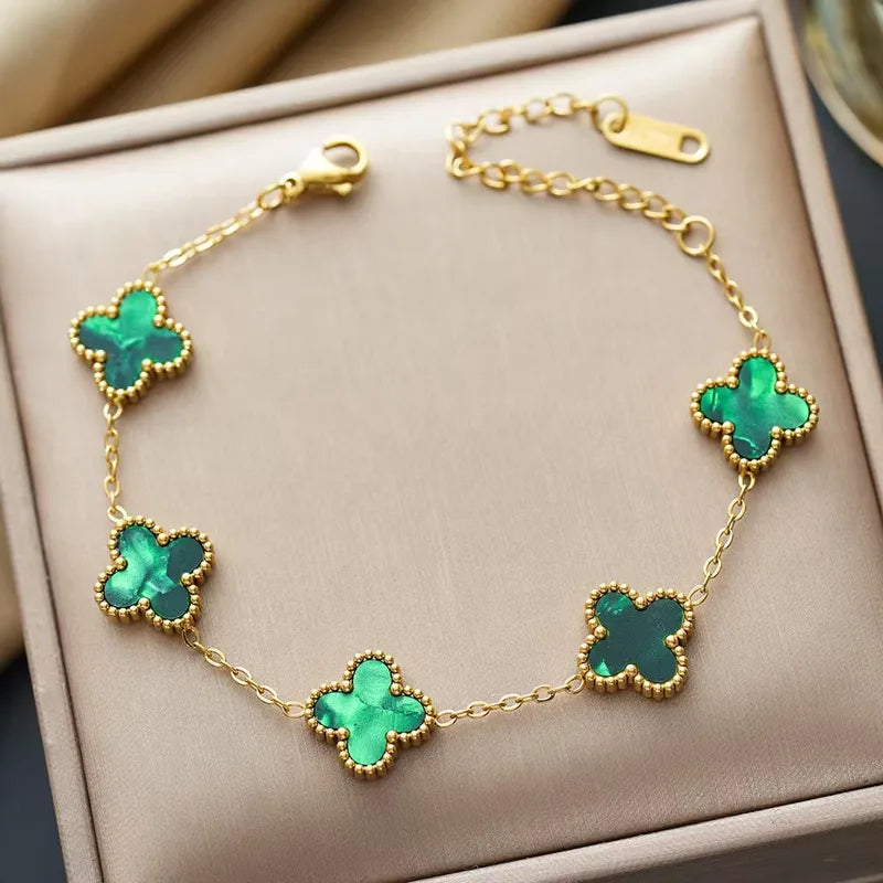 Danielle Four-Leaf Glazed Clover Bracelet