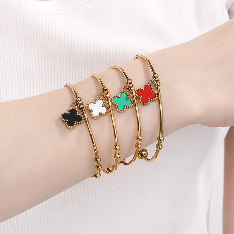 Dylan Four Leaf Clover Bangle Bracelet