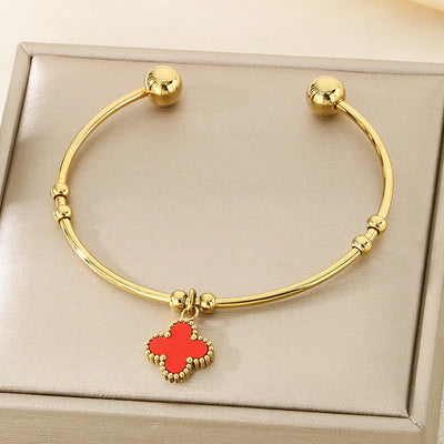 Dylan Four Leaf Clover Bangle Bracelet