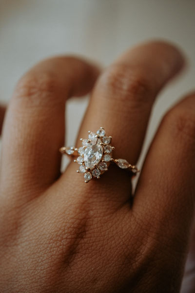 Ethel Marquise Cut Rose Gold Ring