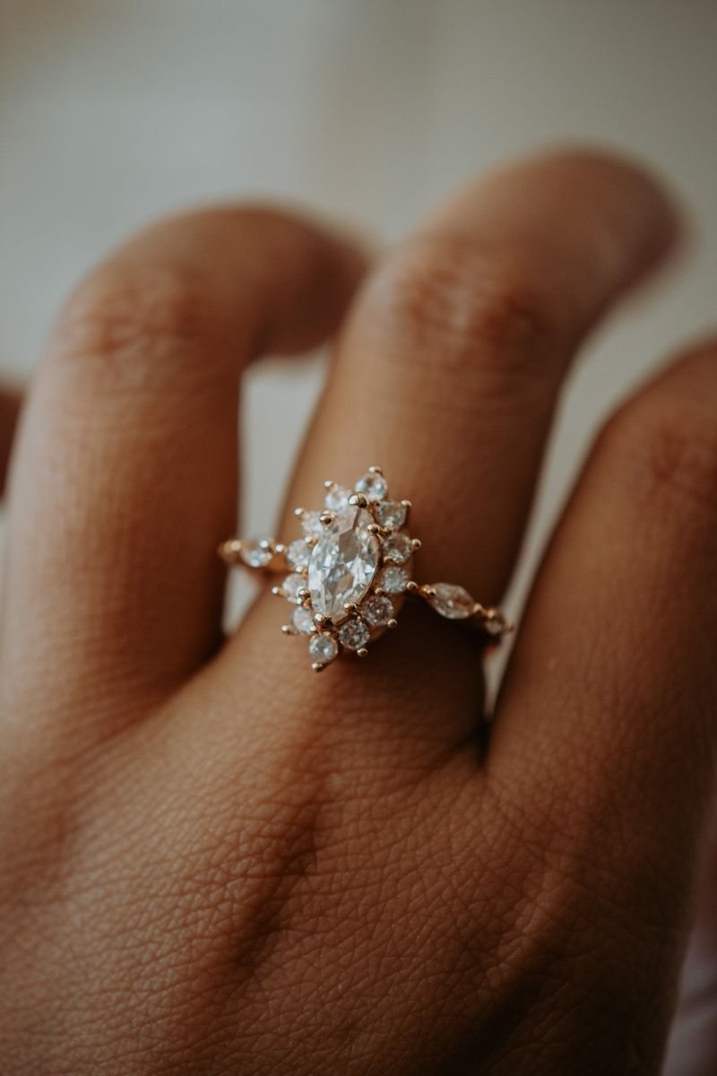 Ethel Marquise Cut Rose Gold Ring