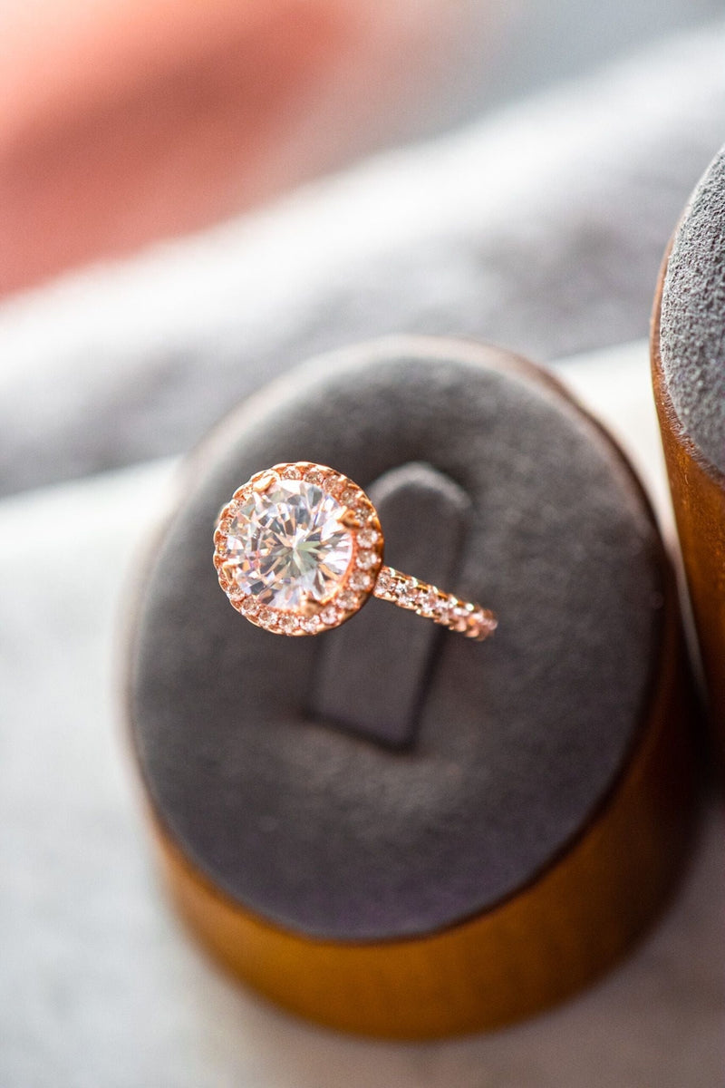 Veda Round Cut Blue Spinel Zircon Sterling Silver Ring