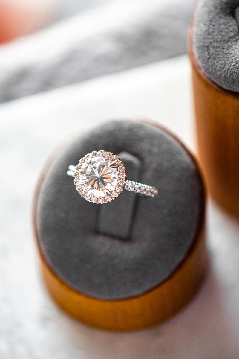 Veda Round Cut Blue Spinel Zircon Sterling Silver Ring