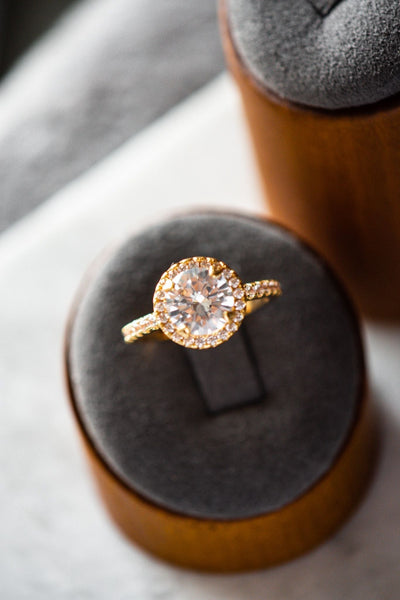 Veda Round Cut Purple Spinel Zircon Sterling Silver Ring