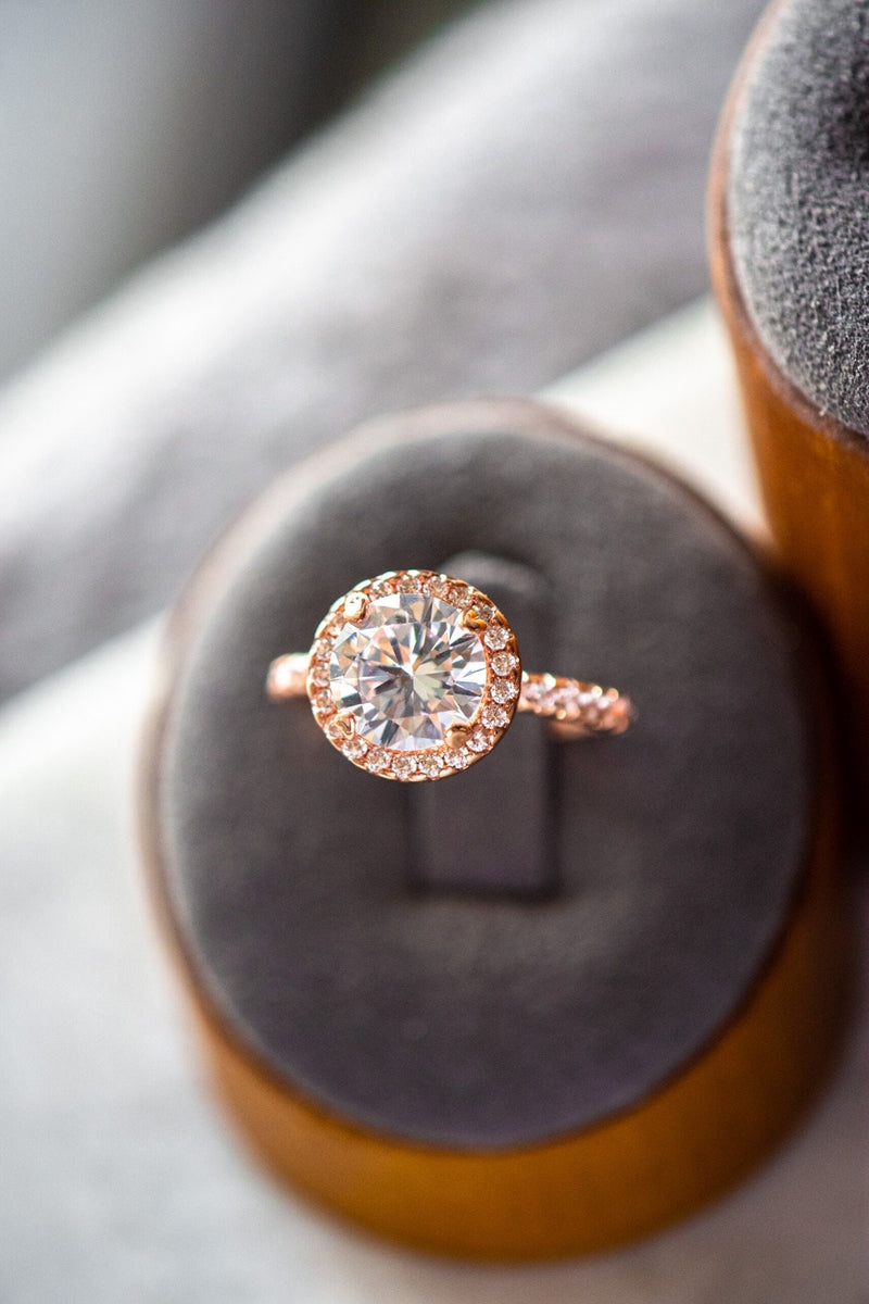 Veda Round Cut Purple Spinel Zircon Sterling Silver Ring