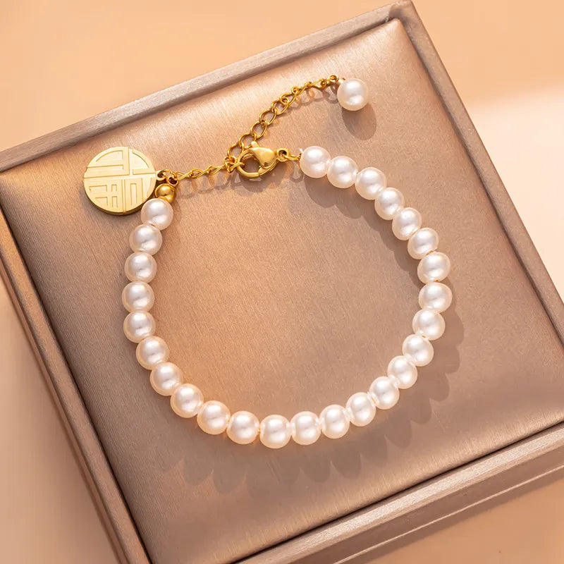 Wyatt Pearl Gold Bracelet