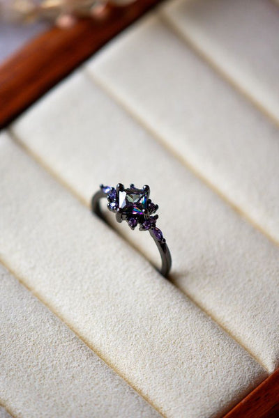 Carine Purple Amethyst Black Ring