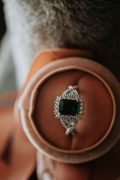 Reminds Me of You Emerald Stone Sterling Silver Ring