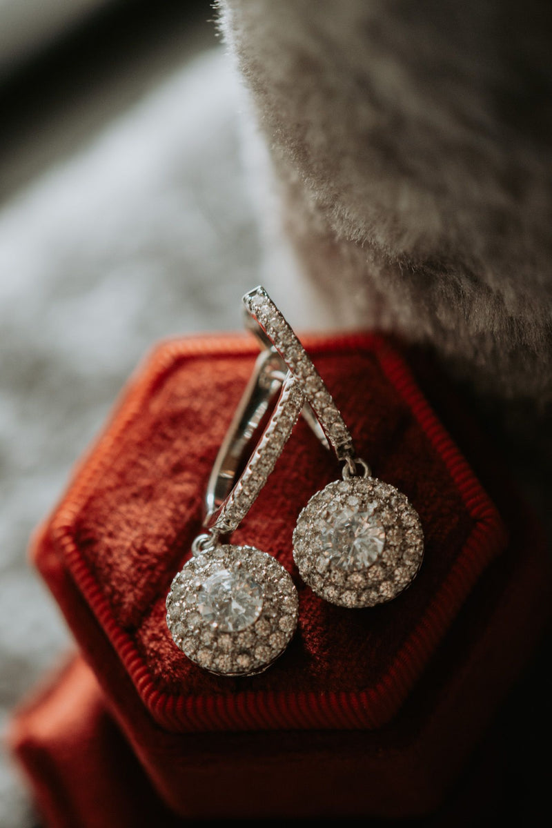 Love Galore Round Halo Drop Hoop Earrings