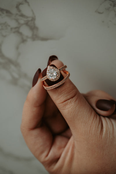 Sphere Rose Gold Cubic Zirconia Ring