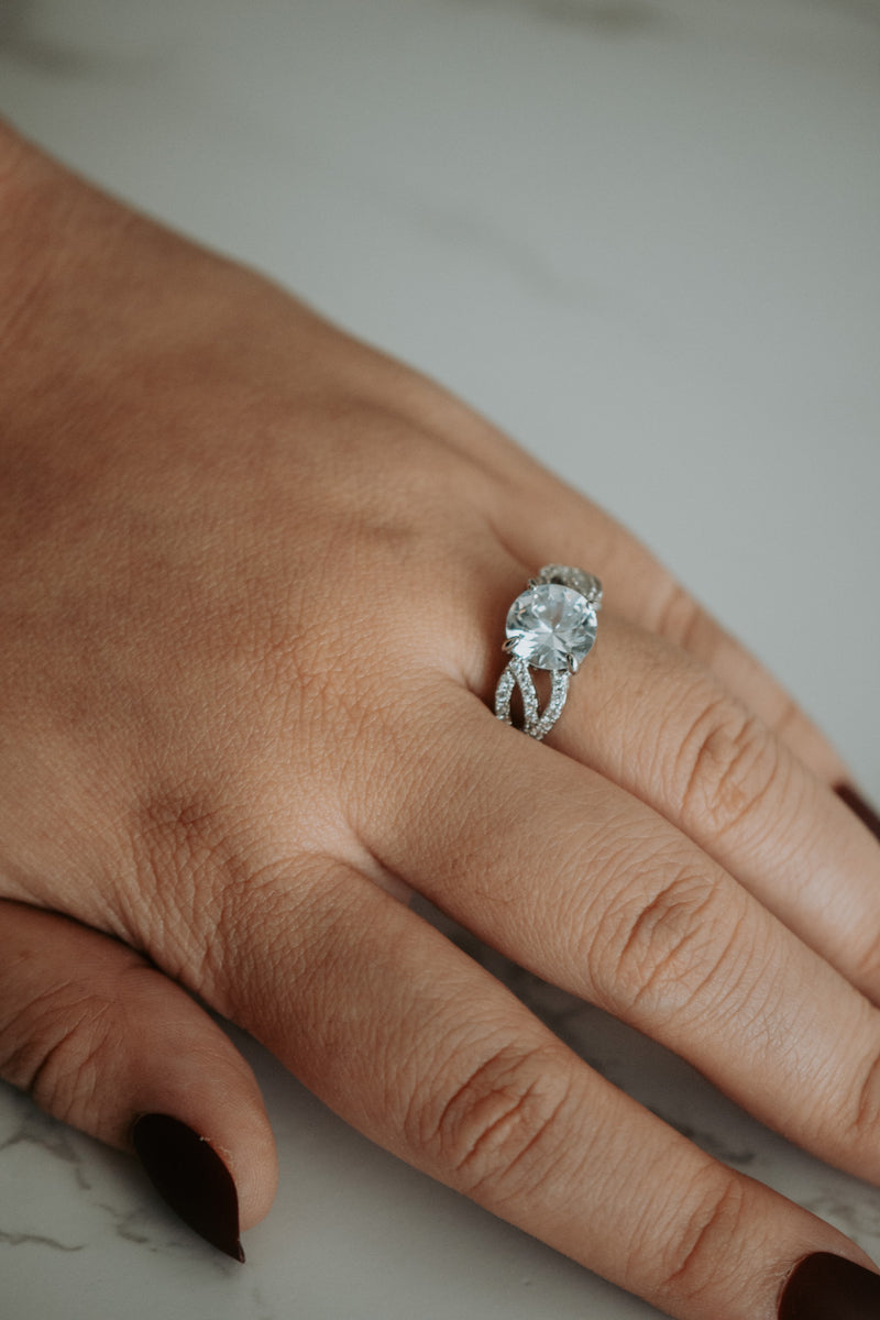 Valerie Princess Cut Cubic Zirconia Sterling Silver Ring