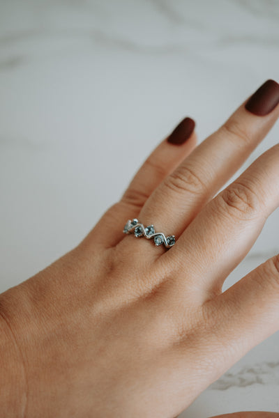 Jada Tourmaline Sterling Silver Ring Band