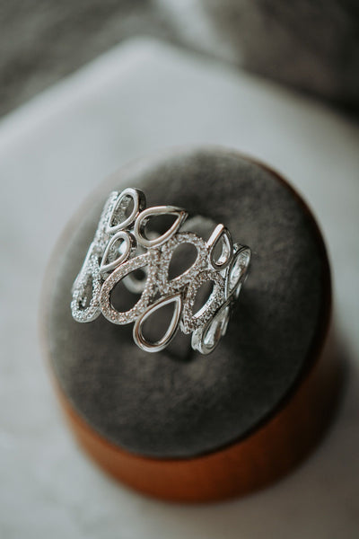 Carly Teardrop Sterling Silver Ring