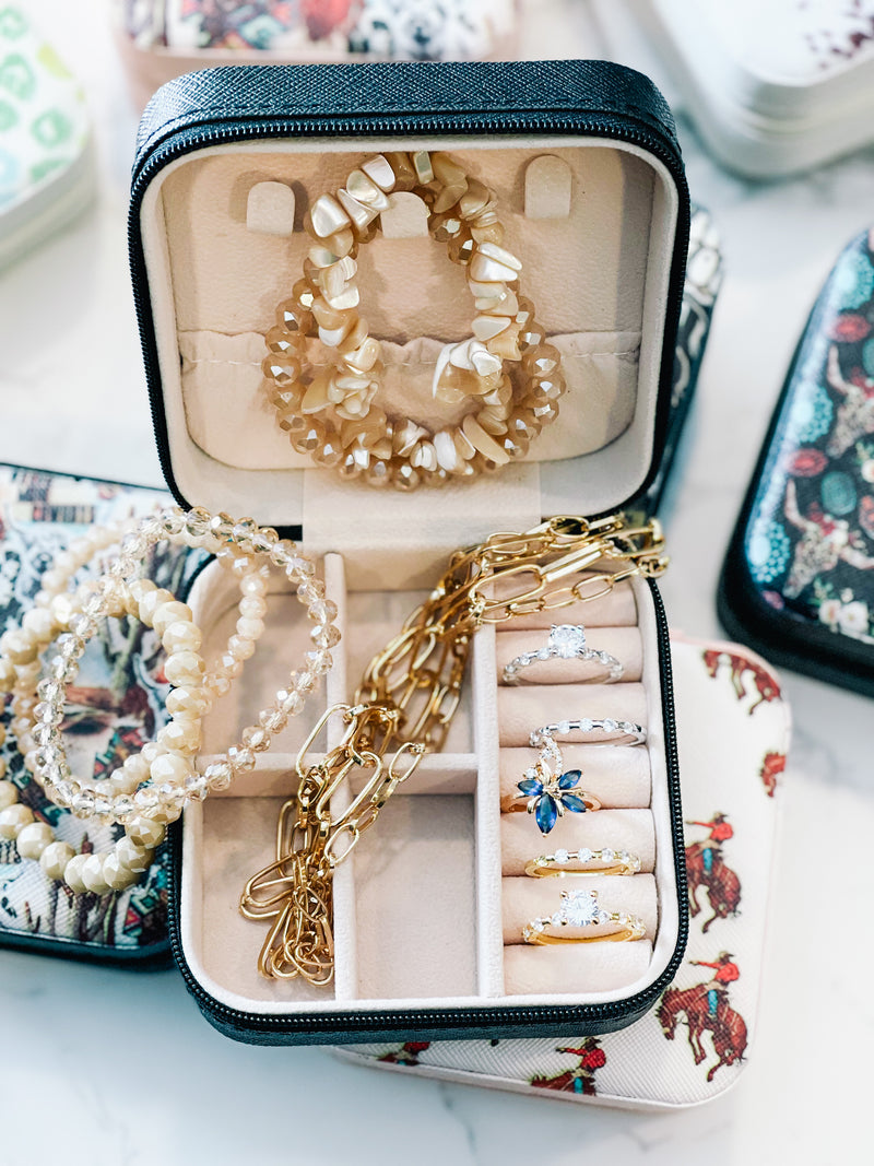 Neon Leopard Travel Jewelry Box
