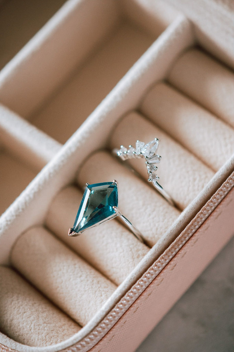 Samara 2PC Blue Crystal Ring Set