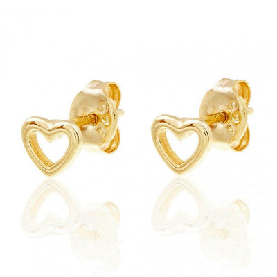 Hearts Gold Dainty Stud Earrings
