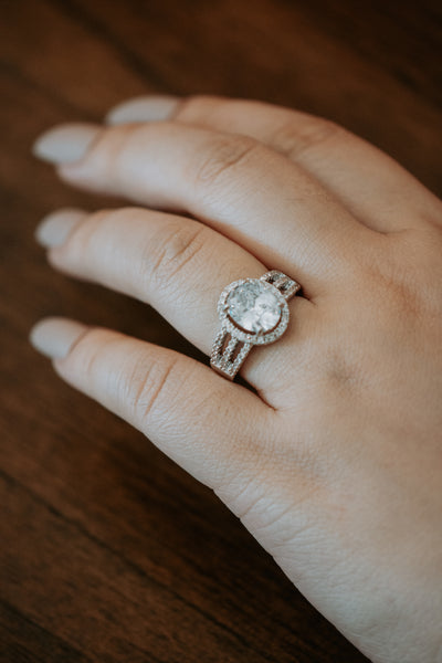 Elodie Oval Cut Sterling Silver Ring