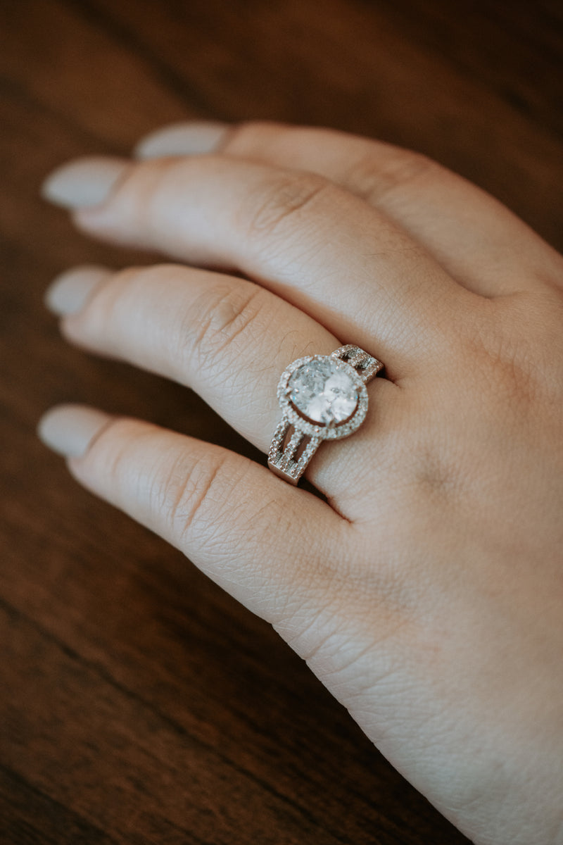 Elodie Oval Cut Sterling Silver Ring