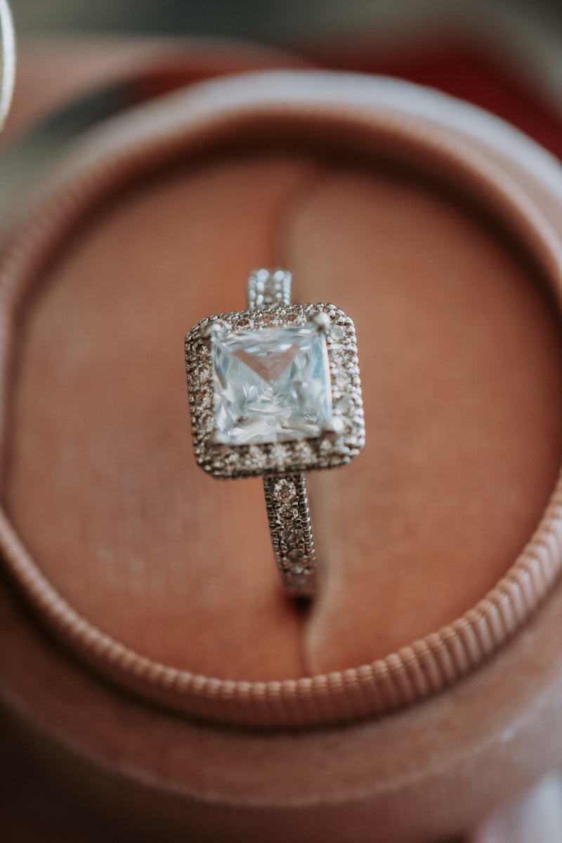 Camille Princess Cut Sterling Silver Ring