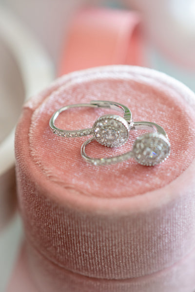 Donna Mini Hoop Styled Earring Clustered Stones