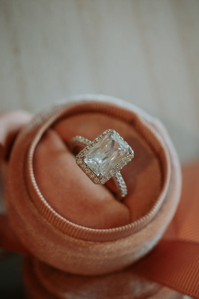 Saffron Emerald Cut Sterling Silver Ring