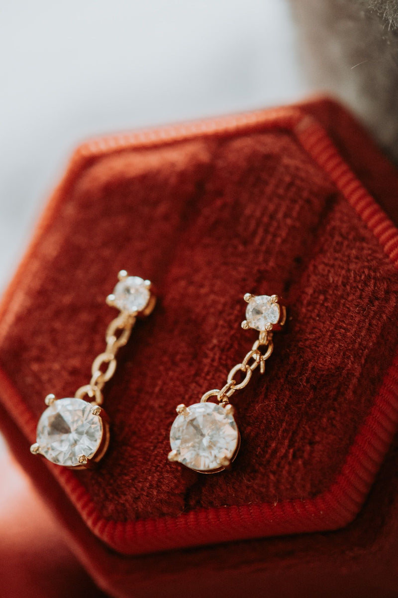 Sexy Love Dainty Drop Gold Post Earrings