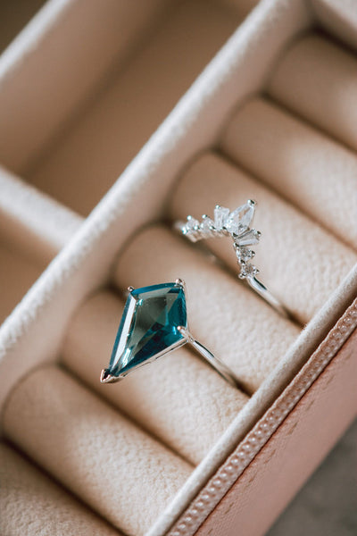 Samara 2PC Blue Crystal Ring Set