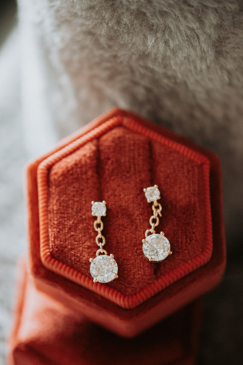 Sexy Love Dainty Drop Gold Post Earrings