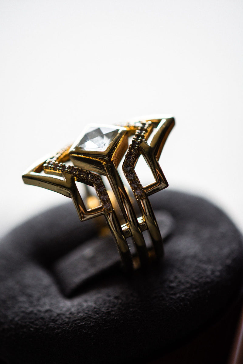 Claire Princess Cut Exquisite Gold Ring