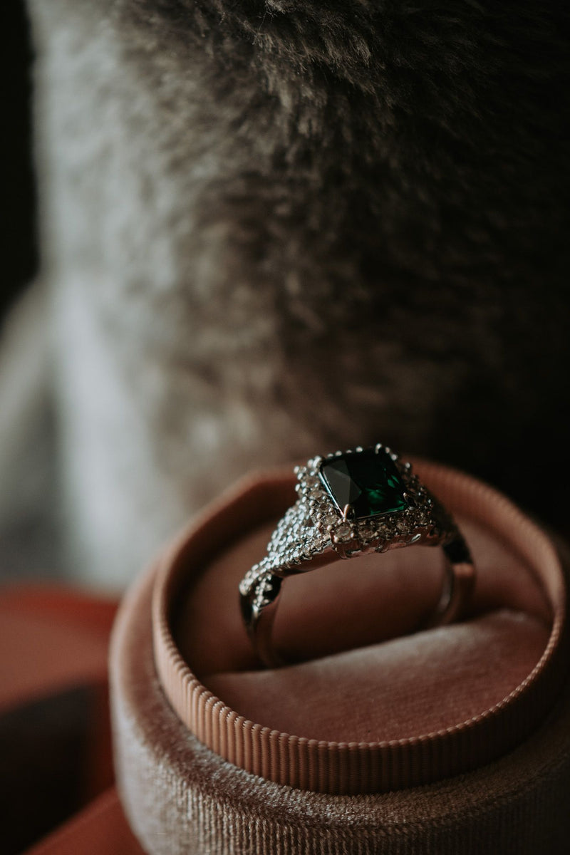 Reminds Me of You Emerald Stone Sterling Silver Ring